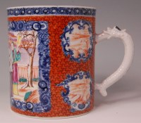 Lot 597 - A 19th century Chinese export tankard, enamel...