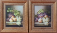 Lot 743 - Thomas Webster - Pair; Still life with fruit...