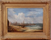 Lot 755 - Henry Bright (1810-1873) - Lowestoft Harbour,...