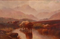 Lot 770 - Henry Hall (1859-1927) - Highland Cattle at a...