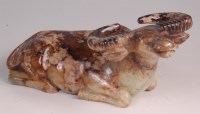 Lot 645 - A Chinese carved jade water buffalo, with...