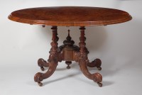 Lot 809 - An early Victorian figured walnut oval...