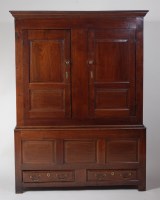 Lot 814 - An 18th century joined oak housekeepers...