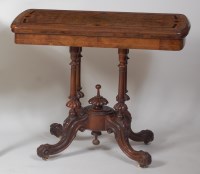 Lot 829 - A mid-Victorian figured walnut ebony inlaid...