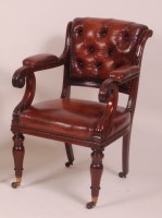 Lot 834 - A William IV mahogany framed and leather...