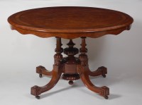 Lot 837 - An early Victorian burr walnut crossbanded and...