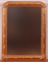 Lot 845 - A 19th century giltwood framed wall mirror,...