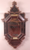 Lot 846 - # A Venetian glass wall mirror, having a...