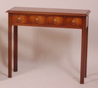 Lot 858 - A walnut and crossbanded hall table, in the...