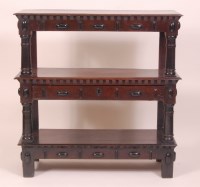 Lot 859 - A mid-17th century joined oak three tier court...