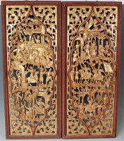 Lot 636 - # A pair of Chinese carved giltwood and...