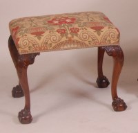 Lot 873 - A Georgian style walnut framed dressing stool,...