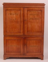 Lot 879 - A Victorian oak estate cabinet, the upper...