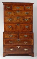 Lot 883 - An early 18th century figured walnut and...