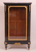 Lot 887 - A 19th century French ebonised oak vitrine,...