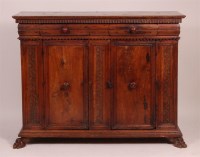 Lot 805 - A circa 1700 Dutch walnut cupboard, having a...