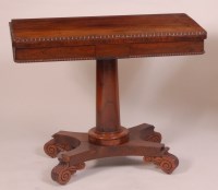 Lot 863 - A George IV rosewood pedestal card table,...