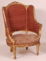 Lot 877 - A late 19th century French giltwood and gesso...