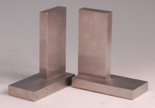 Lot 80 - A pair of 1960s heavy cast brushed metal...