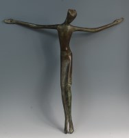 Lot 1 - A mid-20th century Continental bronze crucifix...