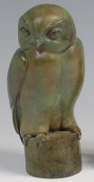 Lot 127 - * Jonathan Knight (b.1959) - Bronze owl, with...