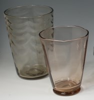 Lot 19 - A 1960s Whitefriars grey tinted large glass...