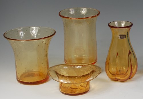Lot 17 - A collection of 1960s Whitefriars amber tinted...
