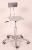 Lot 290 - A contemporary polished steel machinists chair,...