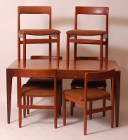 Lot 293 - A Danish 1960s teak dining suite, comprising;...