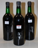 Lot 558 - Sandeman's Vintage Port, 1970, three bottles...