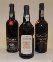 Lot 581 - Dow's 20 Year Old, one bottle; Taylor's Late...