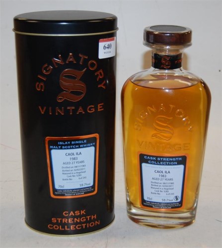 Lot 640 - Signatory Vintage Caol Ila, 1983, aged 27...