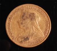 Lot 105 - Great Britain, 1898, gold full sovereign,...