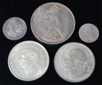 Lot 39 - Great Britain, mixed lot of silver coins; 1887...