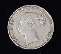 Lot 51 - Great Britain, 1849 shilling, Victoria young...
