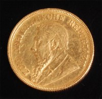 Lot 114 - South Africa, 1893, gold one pond, president...