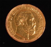 Lot 133 - Germany, 1878, gold 10 mark, Ludwig IV above...