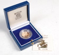 Lot 142 - Great Britain, 1985 gold proof half sovereign,...