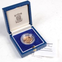 Lot 143 - Great Britain, 1984 gold proof half sovereign,...