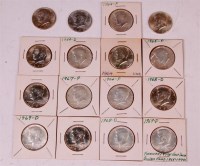 Lot 175 - USA, 16 silver 'Kennedy' half dollars, 6x 1964,...
