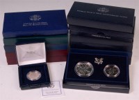 Lot 186 - USA, 13 cased silver proof commemorative coin...