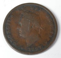 Lot 41 - Great Britain, 1827 penny, George IV above...