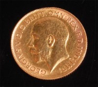 Lot 128 - Great Britain, 1914, gold half sovereign,...