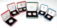 Lot 195 - Great Britain, six various cased silver proof...