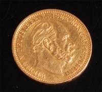 Lot 110 - Germany, 1877, gold 20 mark Wilhelm I above...