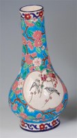Lot 732 - A Longwy faience pottery vase, of pear shape,...