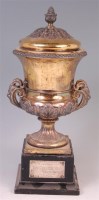 Lot 780 - *'The Chester Vase 1922' silver gilt pedestal...