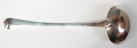 Lot 857 - A George IV silver soup ladle, in the Old...