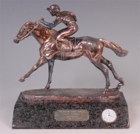 Lot 777 - *A contemporary silver racehorse with jockey...