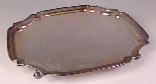 Lot 788 - *A silver salver, of plain square form with...